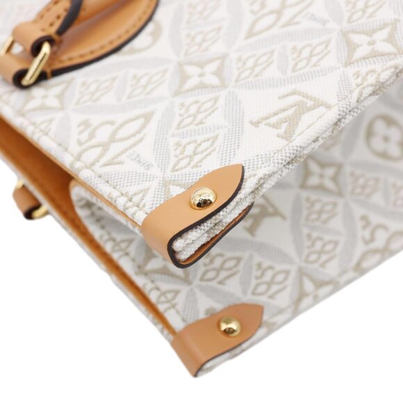 Louis Vuitton  Onthego MM Jacquard Since 1854 Shoulder Bag Off White - Picture 7 of 12
